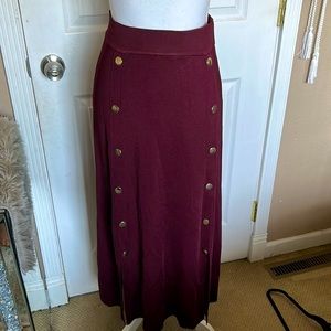 S Zara burgundy midi skirt